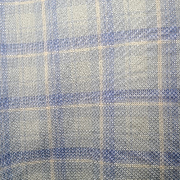 UNTUCKit Mens Shirt XL Blue Button Up Plaid Textured Pinord Relaxed Fit Casual - Picture 3 of 4